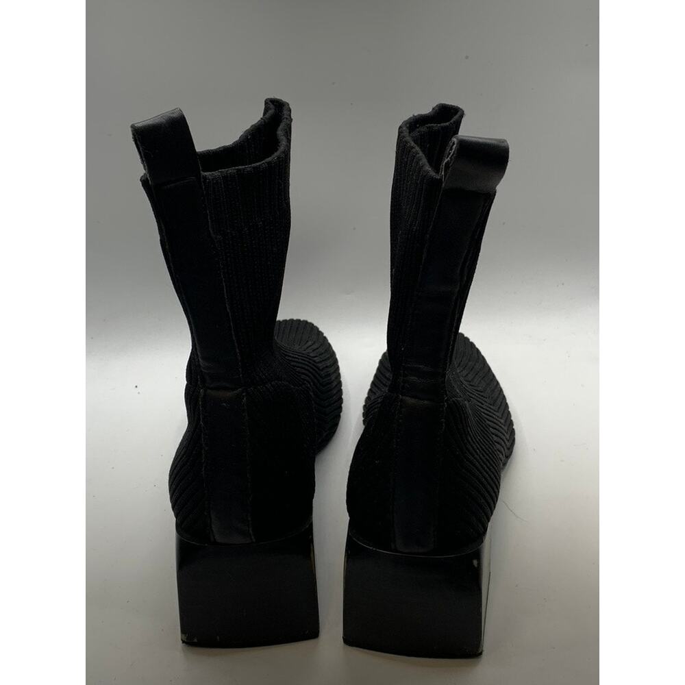 Dolce Vita Black Ribbed Sock Ankle Boots